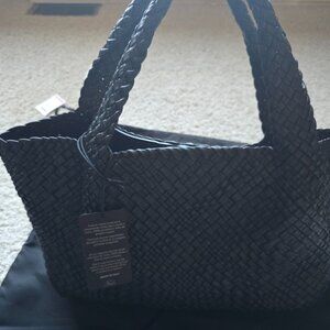 Falor Italian leather woven tote